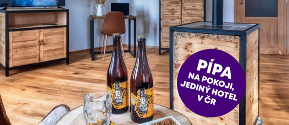 Pivní hotel Zlatá kráva - jediný hotel v ČR s pípou na každém pokoji.
