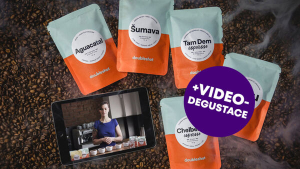 Dárkový balíček pěti druhů kávy s pražírnou DOUBLESHOT + videodegustace s baristkou