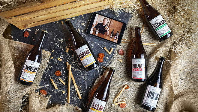 Domácí degustace piva s pivovarem Podlesí: Pivní speciály "pro ni a pro něj" + bedna 6 druhů piva