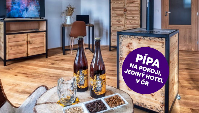 Pivní hotel Zlatá kráva - jediný hotel v ČR s pípou na každém pokoji.
