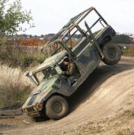 Bohumil Kučera (Kladno, 50) na Projížďce ve vojenském Humvee