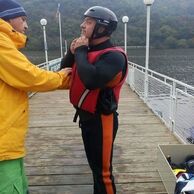 Radek Krinert (Libouchecne, 50) na Flyboardingu