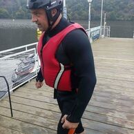 Radek Krinert (Libouchecne, 50) na Flyboardingu