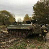 Pavel Tolar (Plzen, 27) na Jízdě v obrněném transportéru