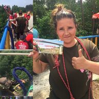 Kateřina Škardová (Domažlice, 27) na bungee jumpingu z mostu