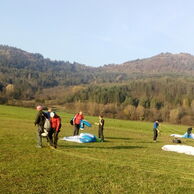 Simča Hronová (Police u Jemnice, 35) na Tandemovém paraglidingu - vyhlídkovém letu