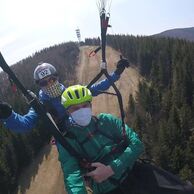 Michal Maršálek (Kozlovice, 30) na Tandemovém paraglidingu - vyhlídkovém letu