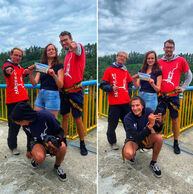 Jitka Nováková (Praha, 25) na bungee jumpingu z mostu