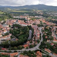 Bedřich Tesař (Lhenice, 61) na Letu balónem nad Českým Krumlovem