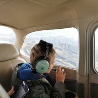 Tomáš Musil (Plzeň, 8) na vyhlídkovém letu ve fantastickém letounu