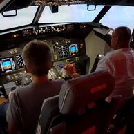 David Breuer (Stružinec, 47) na Simulátoru letadla Boeingu 737