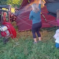 Milan Jenka (Hněvkovice u Ledče nad Sázavou, 53) na letu balónem