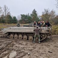 Luboš Tuzar (Hradec Kralove, 34) na Jízdě v obrněném transportéru
