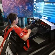 Miroslav Záhrobský (Rybniště, 14) na Profesionálním simulátoru Formule 1